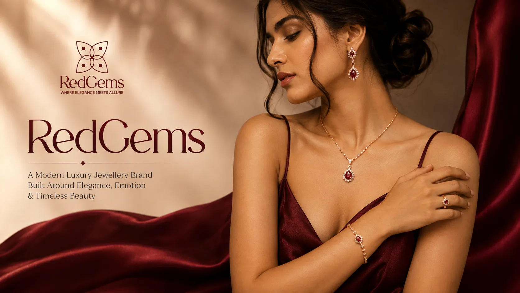 Red Gems — Logo and Branding packaging & visual design mockup 1 by Raghav Chopra